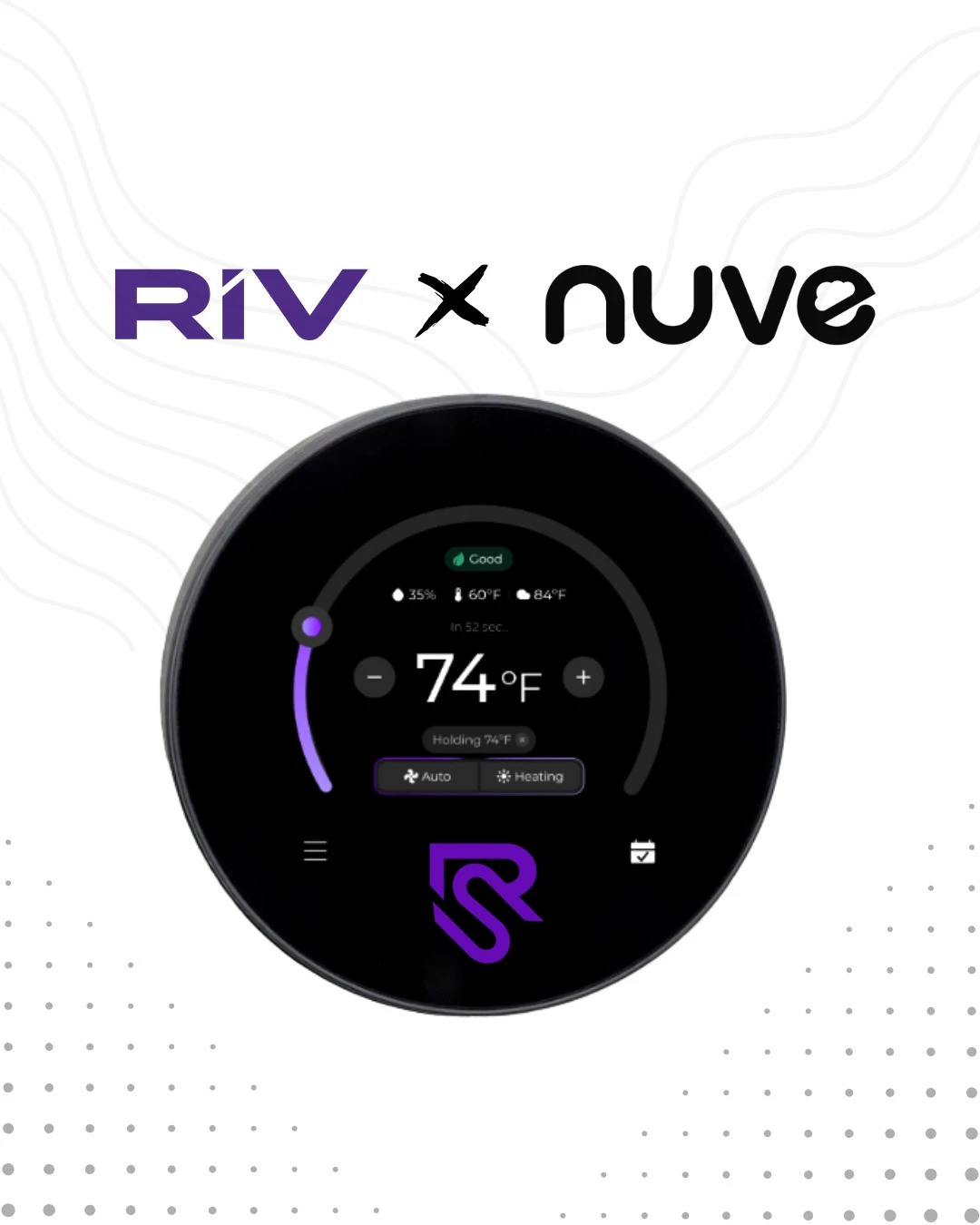 RIV Solar x Nuve co-branded smart thermostat